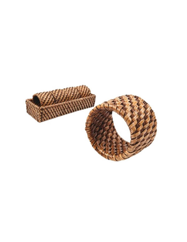 Porta Guardanapo Rattan Redondo