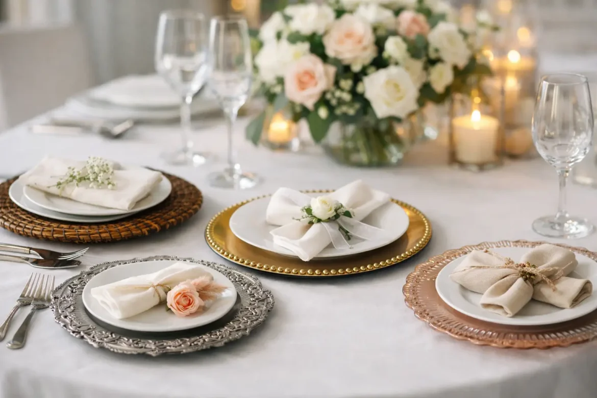 Modelos de sousplats para festa de casamento