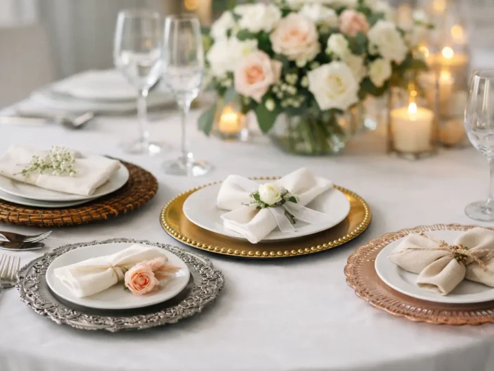 Modelos de sousplats para festa de casamento