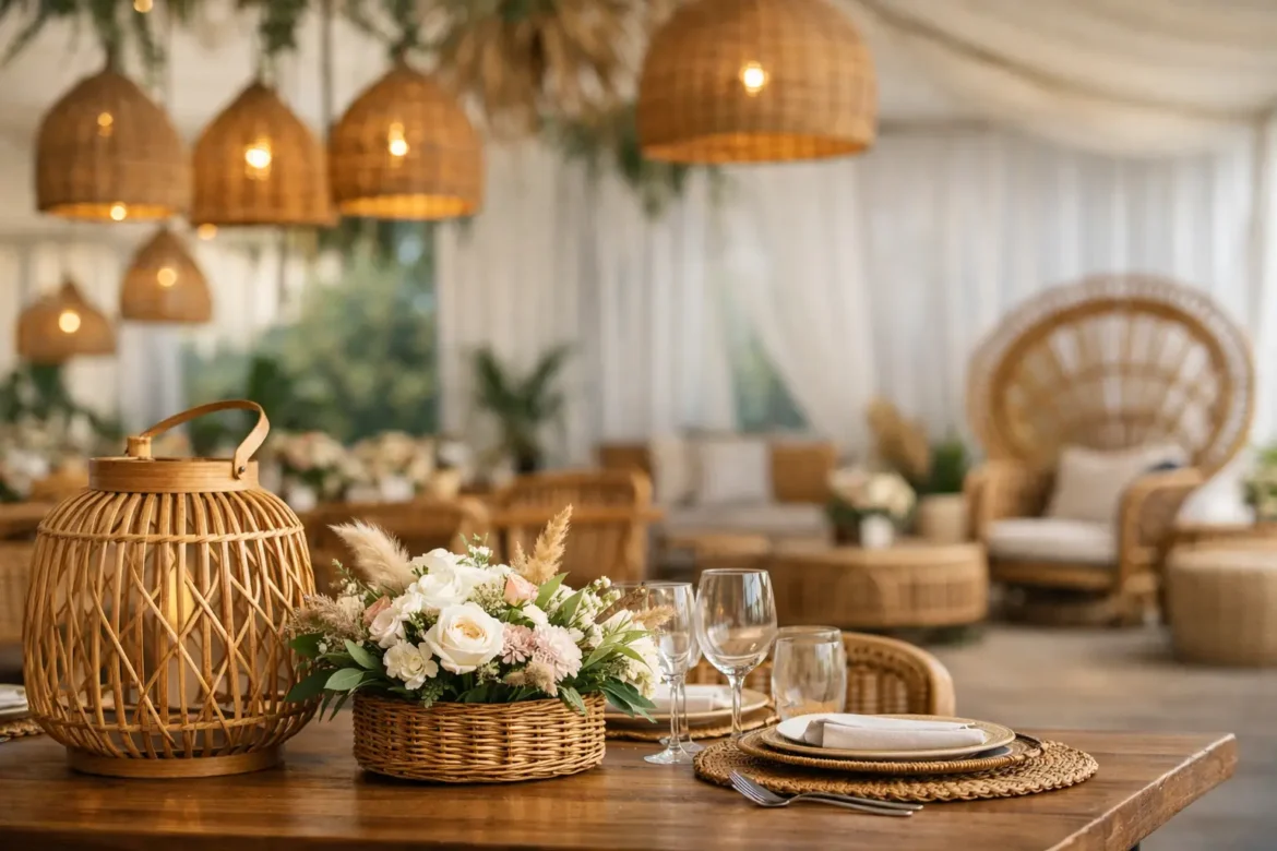 Rattan na decoração de eventos: como usar