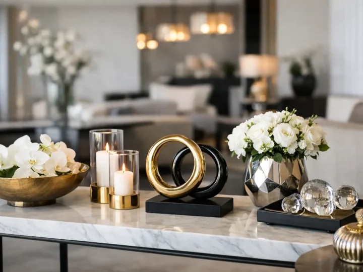Acessórios decorativos para recepção sofisticada