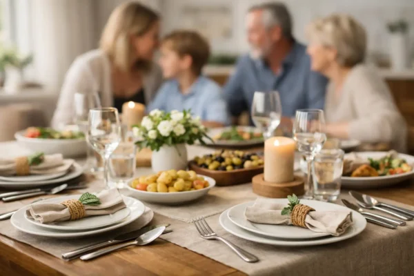 Como montar mesa posta para almoço em família