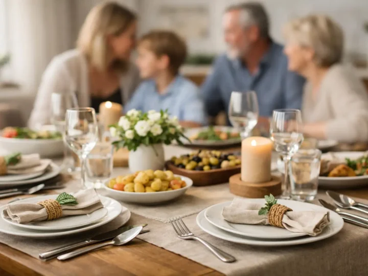 Como montar mesa posta para almoço em família