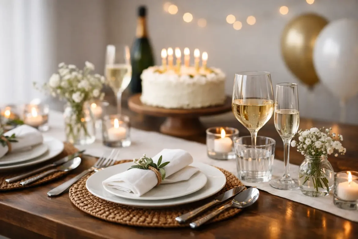 Mesa posta para aniversários adultos sem complicação