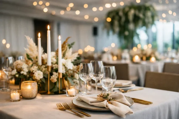 Tendências de mesa posta para 2026 em eventos