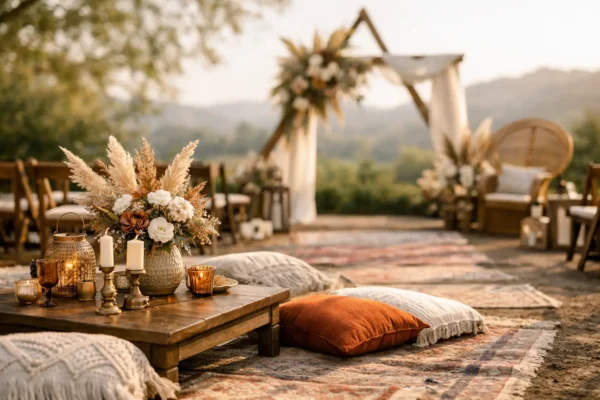 Como montar composição boho chic para casamento