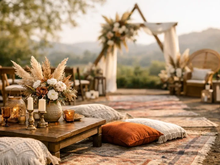 Como montar composição boho chic para casamento