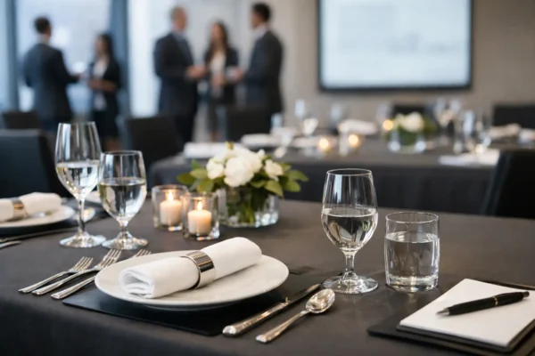 Guia de mesa posta corporativa para eventos