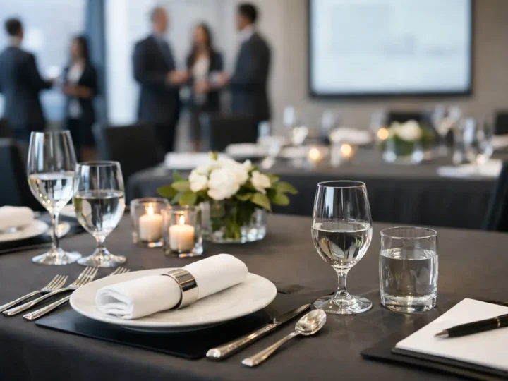 Guia de mesa posta corporativa para eventos