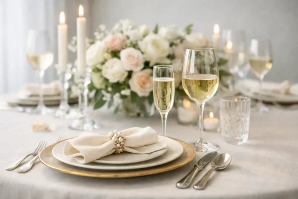 Mesa posta de casamento: composição elegante