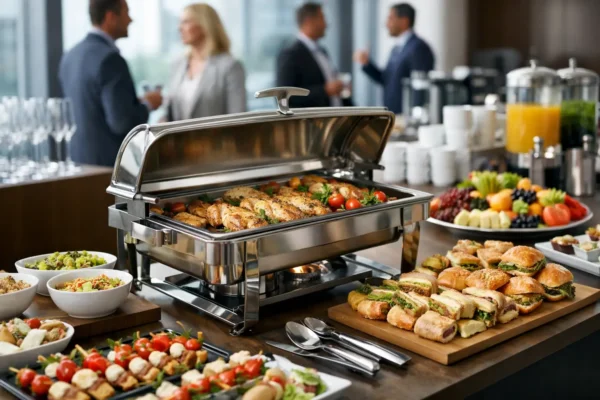 Exemplo de buffet corporativo bem montado