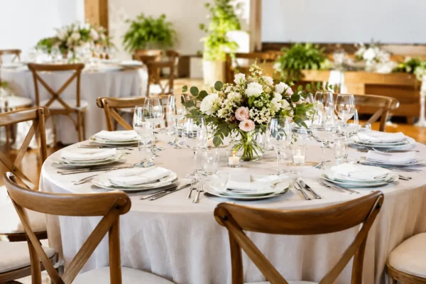 Como dimensionar mesas para convidados em eventos